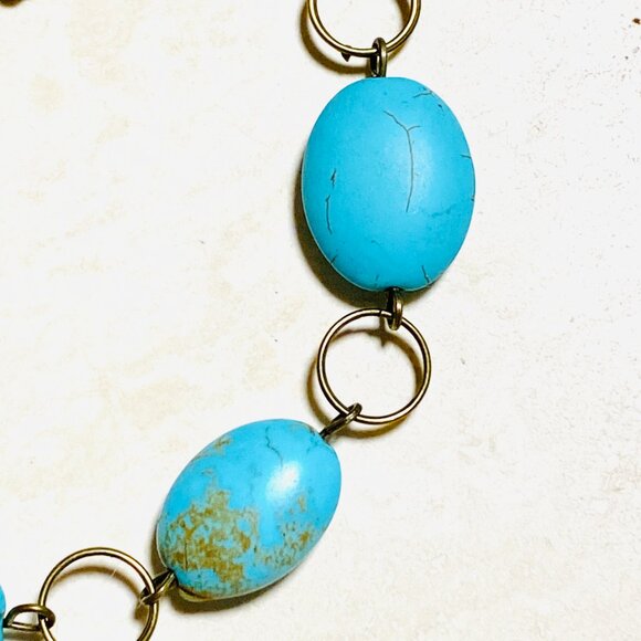 2/$20, Genuine Dyed Howlite Bracelet, Genuine Gemstone + Bronze Grape Leaf Clasp - Picture 3 of 11